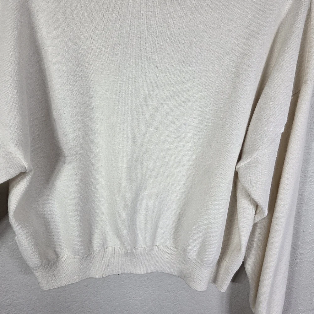 Aritzia Sunday Best Size L Cream Merino Wool Daisy Sweater Daisies Flower Print - Picture 11 of 16